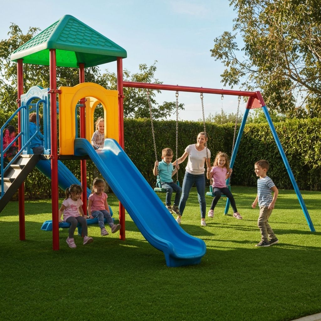 Safe outdoor playground for children at Kidzee Maduravoyal Chennai